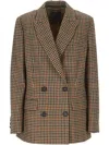 Lorena Antoniazzi Houndstooth Double-breasted Jacket In Brown