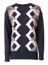 Lorena Antoniazzi Geometric-pattern Sweater In Blue