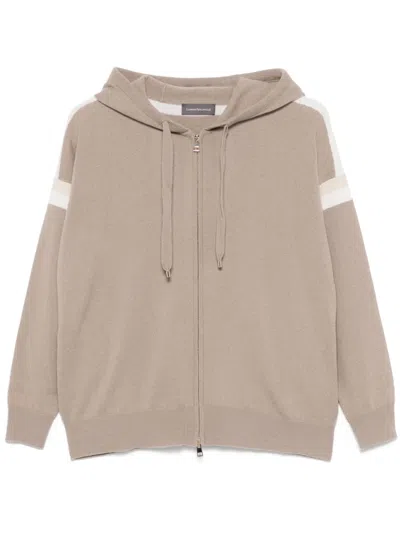 Lorena Antoniazzi Knit Hoodie In Neutrals