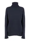 Lorena Antoniazzi Sequin-embellished Turtleneck Sweater In Blue