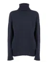 Lorena Antoniazzi Sequin-embellished Turtleneck Sweater In Blue