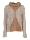 Lorena Antoniazzi Knit Turtleneck In Brown