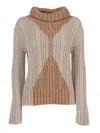 Lorena Antoniazzi Cable-knit Turtleneck Sweater In Multi