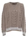 Lorena Antoniazzi Knit V-neck In Grey