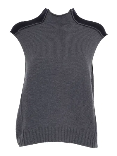 Lorena Antoniazzi Knit Vest In Gray