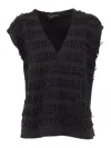 Lorena Antoniazzi Knitted Vest In Black