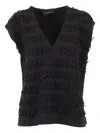 Lorena Antoniazzi Knitted Vest In Brown