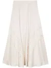 Lorena Antoniazzi Lace-detail Satin Midi Skirt In Neutrals