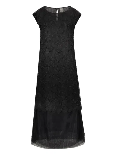 LORENA ANTONIAZZI LACE-PANEL MIDI DRESS