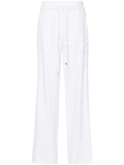 Lorena Antoniazzi Layered-detail Straight-leg Trousers In White