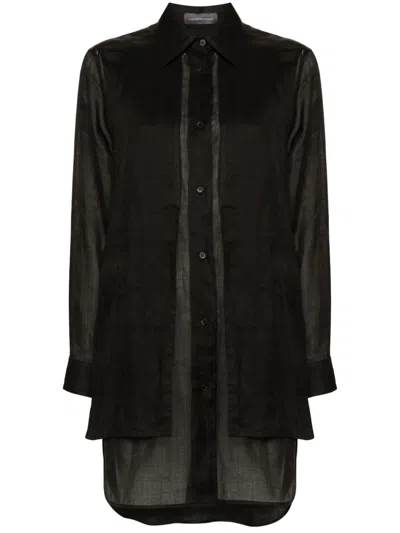 Lorena Antoniazzi Layered Ramie Shirt In Black
