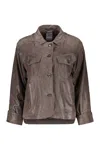 Lorena Antoniazzi Leather Jacket In Brown