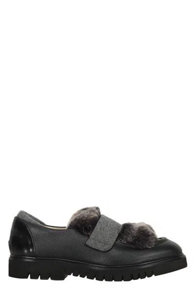 Lorena Antoniazzi Leather Loafers In Black