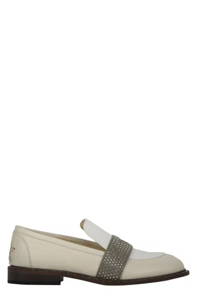 Lorena Antoniazzi Leather Loafers In Ivory