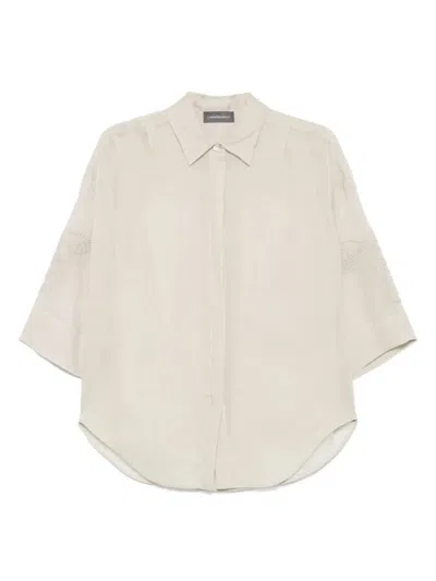 Lorena Antoniazzi Light Beige Embroidered Shirt