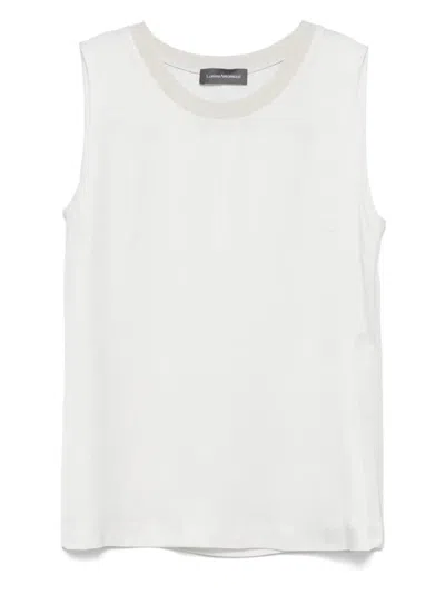 LORENA ANTONIAZZI LIGHT GREY SATIN TANK TOP