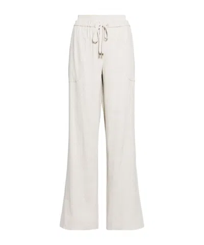 Lorena Antoniazzi Linen-blend Wide-leg Trousers In White