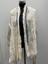 Lorena Antoniazzi Linen Scarf With Stripes In Beige In Beige