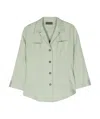 Lorena Antoniazzi Camp-collar Linen-blend Shirt In Green