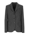Lorena Antoniazzi Herringbone-pattern Wool-blend Blazer In Gray