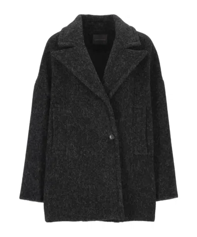 Lorena Antoniazzi Long-sleeved Coat In Black