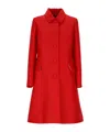 Lorena Antoniazzi Flared Single-breasted Coat In Red