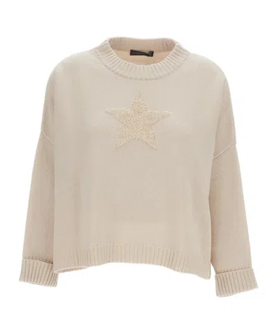 Lorena Antoniazzi Long-sleeved Sweater In Neutral