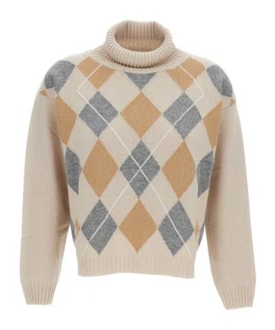 Lorena Antoniazzi Long-sleeved Turtleneck Sweater In Brown