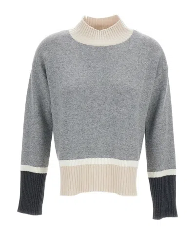 Lorena Antoniazzi Long-sleeved Turtleneck Sweater In Gray