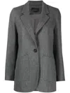 Lorena Antoniazzi Tailored Grey Blazer With Single Button Closure In Grey