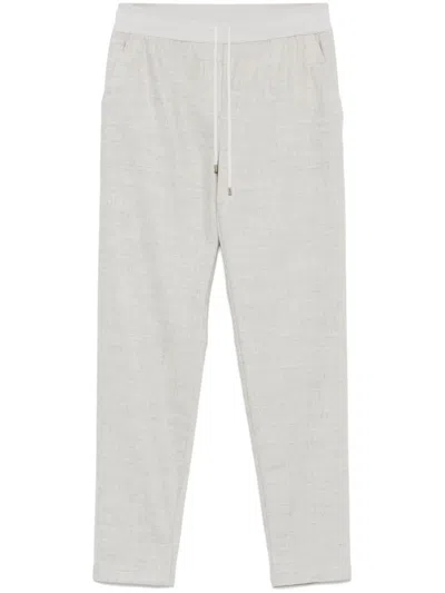 Lorena Antoniazzi Mélange-effect Trousers In Grey