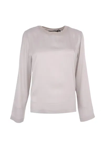 Lorena Antoniazzi Metallic-trim Long-sleeve T-shirt In Gray