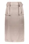 Lorena Antoniazzi Satin Skirt In Khaki
