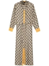Lorena Antoniazzi Geometric-pattern Maxi Silk Dress In Multicolor