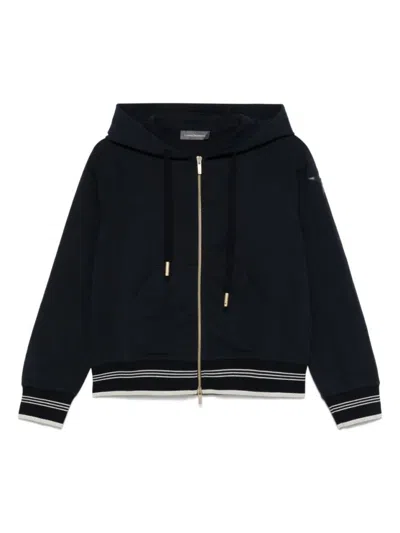 Lorena Antoniazzi Navy Blue Star-appliqué Hoodie