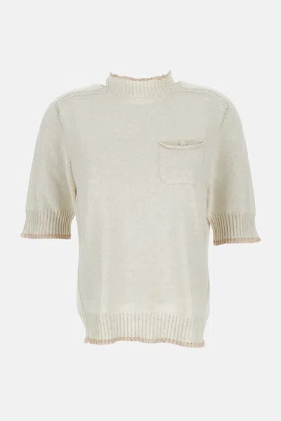 Lorena Antoniazzi Off White Knitted T-shirt In Neutral