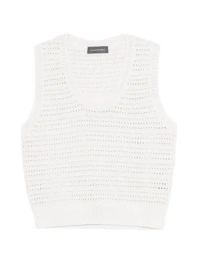 Lorena Antoniazzi Open Knit Top In White