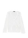 Lorena Antoniazzi Openwork V-neck Sweater In White