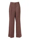 Lorena Antoniazzi Wide-leg Pants With Tailored Fit In Brown