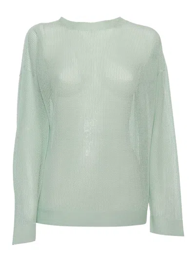 Lorena Antoniazzi Perforated Green Sweater