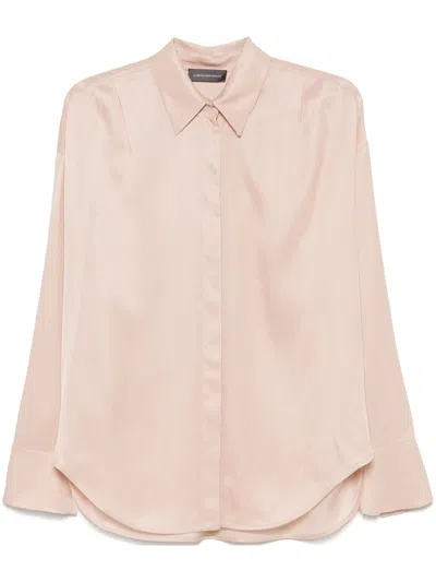 Lorena Antoniazzi Pink Luna Silky Flared Cuffs Long-sleeve Shirt In Multi