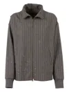 Lorena Antoniazzi High Collar Zip Sweatshirt With Textured Finish In Brown