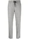 Lorena Antoniazzi Plaid-check Pattern Tapered-leg Trousers In Grey