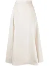 Lorena Antoniazzi Flowing Midi Skirt With Fitted Waist In Neutrals