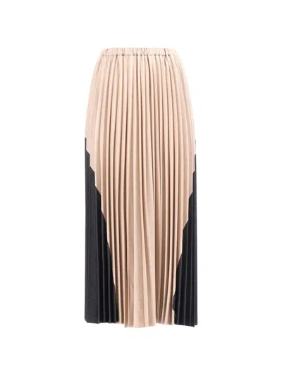 Lorena Antoniazzi Plisse Skirt Two Tone Midi Skirt In Multi