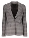 Lorena Antoniazzi Prince Of Wales Check Blazer In Grey