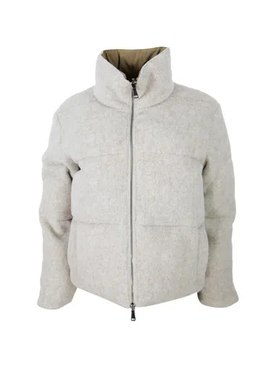 Lorena Antoniazzi Quilted High-neck Jacket In Neutral