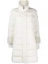 Lorena Antoniazzi Quilted Long Puffer Coat With High Collar In White
