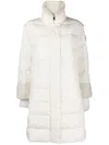 Lorena Antoniazzi Quilted Long Puffer Coat With High Collar In White