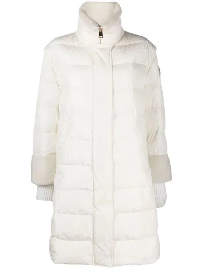 LORENA ANTONIAZZI QUILTED LONG PUFFER COAT WITH HIGH COLLAR